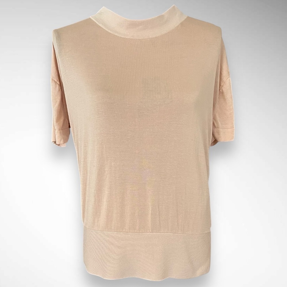COS Women's Short Sleeve Blush/Peach Relaxed Fit Top XS | EUC‎